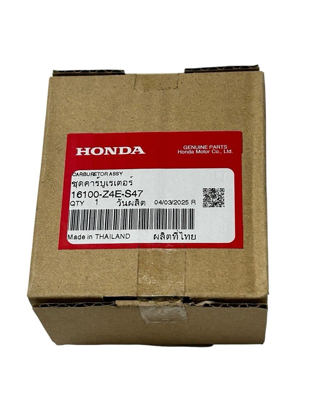 HONDA Carburetor ASSY 16100-Z4E-S47 Genuine OEM (HDA 278B) NEW Made in Thailand